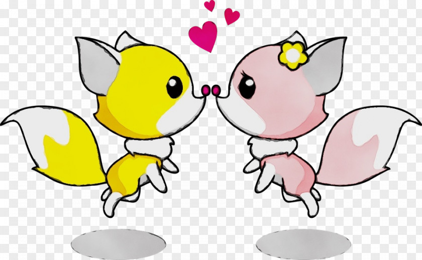 Wing Tail Couple Love Cartoon PNG