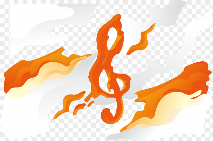 Flame Note Effect Vector Musical Magma Volcano PNG