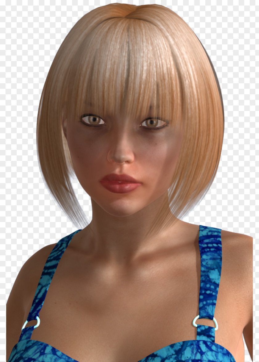 Hair Blond Layered Step Cutting Coloring Bangs PNG