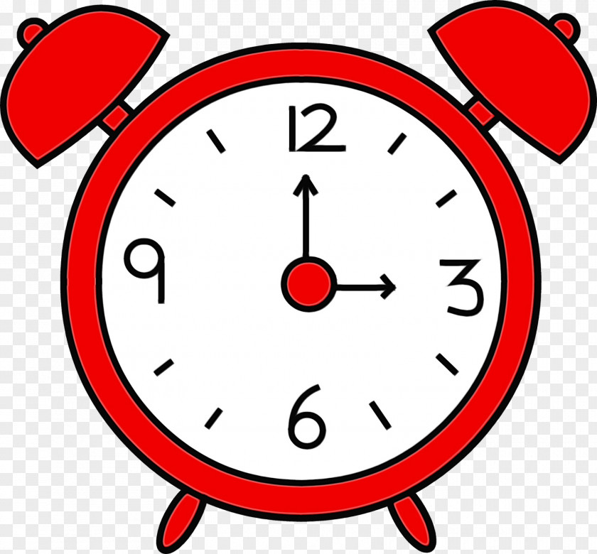 Home Accessories Alarm Clock Red Clip Art Line Circle PNG