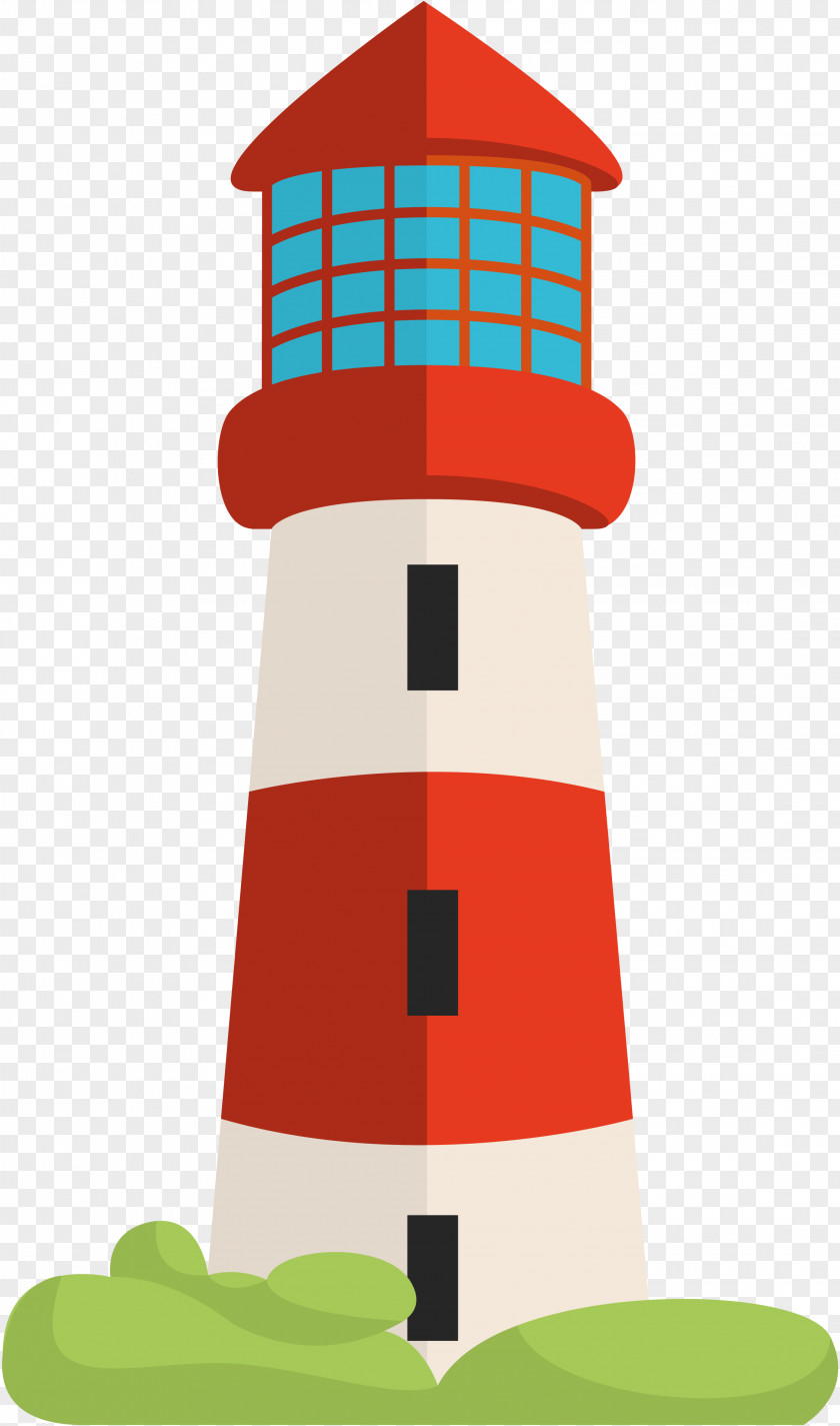 Red And White Stripes Lighthouse Clip Art PNG