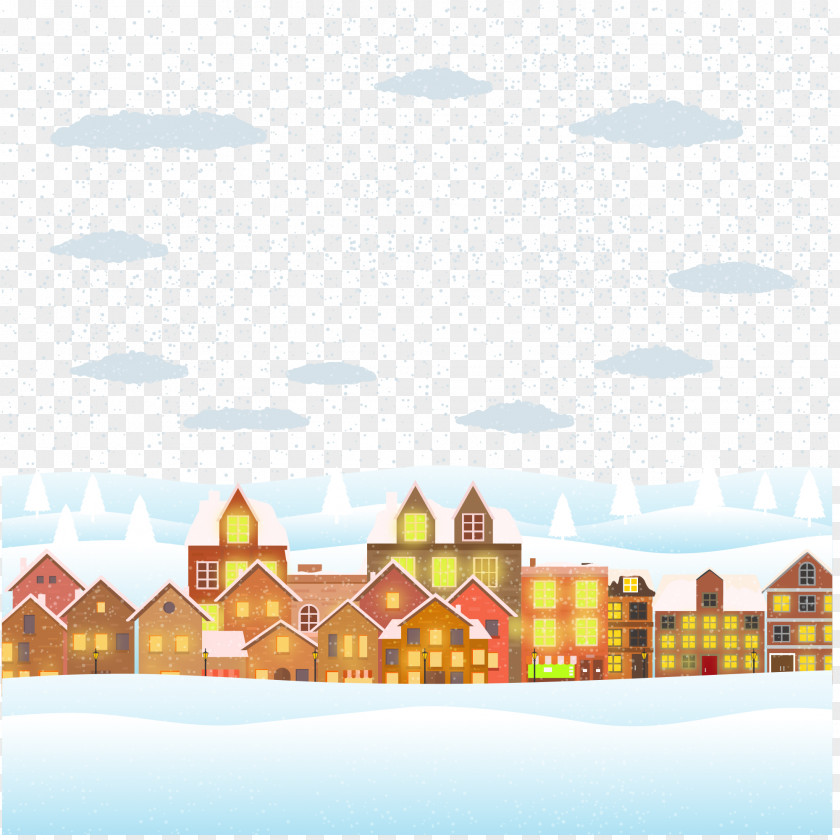 Snow Illustration Christmas Poster PNG