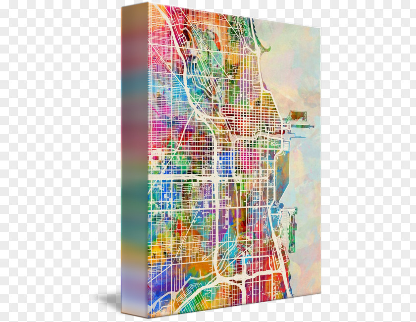Chicago City Canvas Entitled Gallery Wrap Modern Art PNG