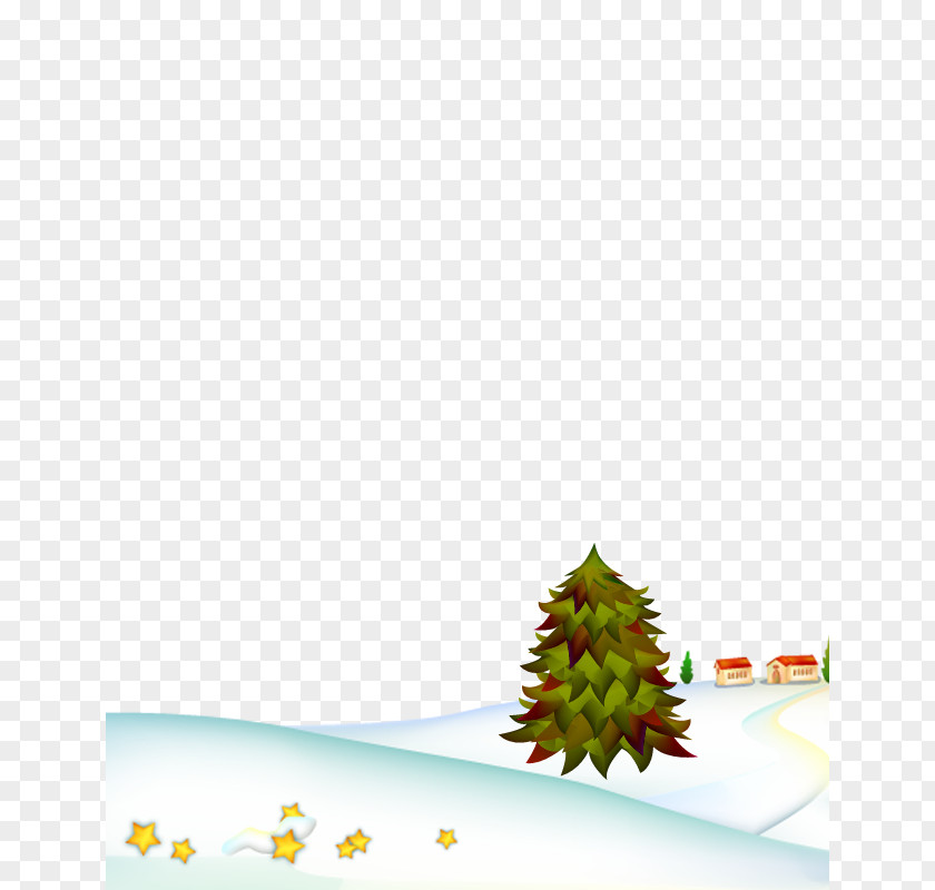 Christmas Snow Tree Material PNG