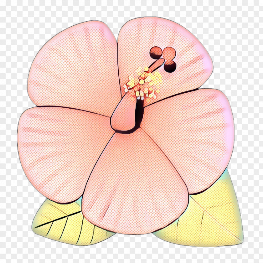 Peach Butterfly Pink Flower Cartoon PNG