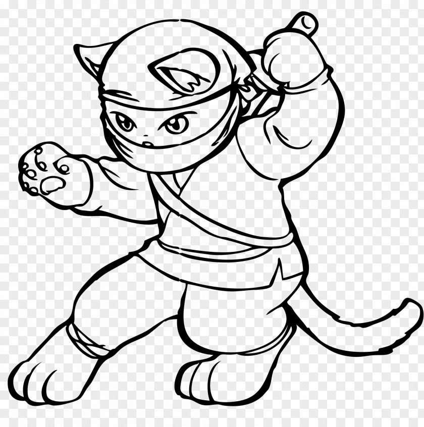 Ninja Line Art Cartoon Drawing Hello Kitty PNG