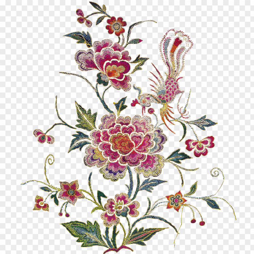 Phoenix With Flowers PNG with flowers clipart PNG