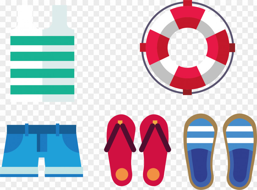 Summer Slippers Swim Ring Clothes Swimming PNG