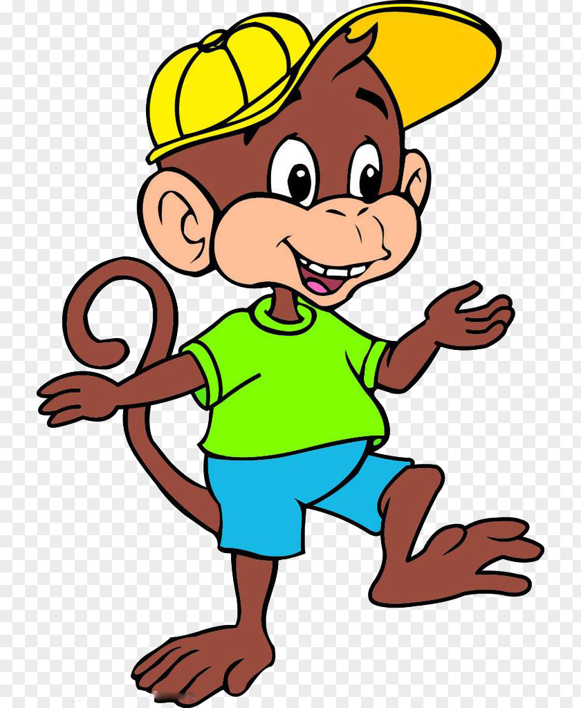 A Monkey Wearing Hat T-shirt Cartoon Animation PNG