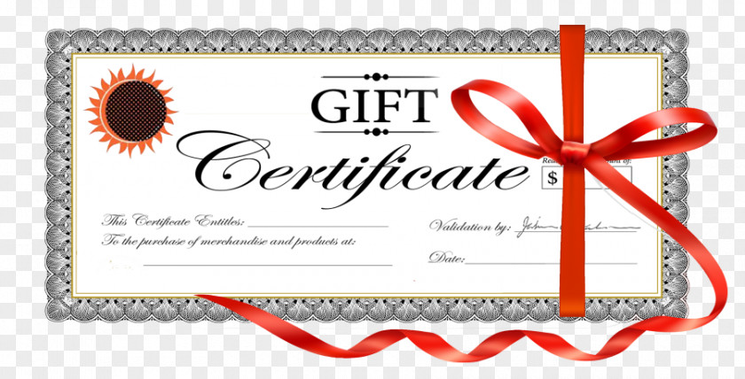 Certificate Gift Card Voucher Birthday Holiday PNG