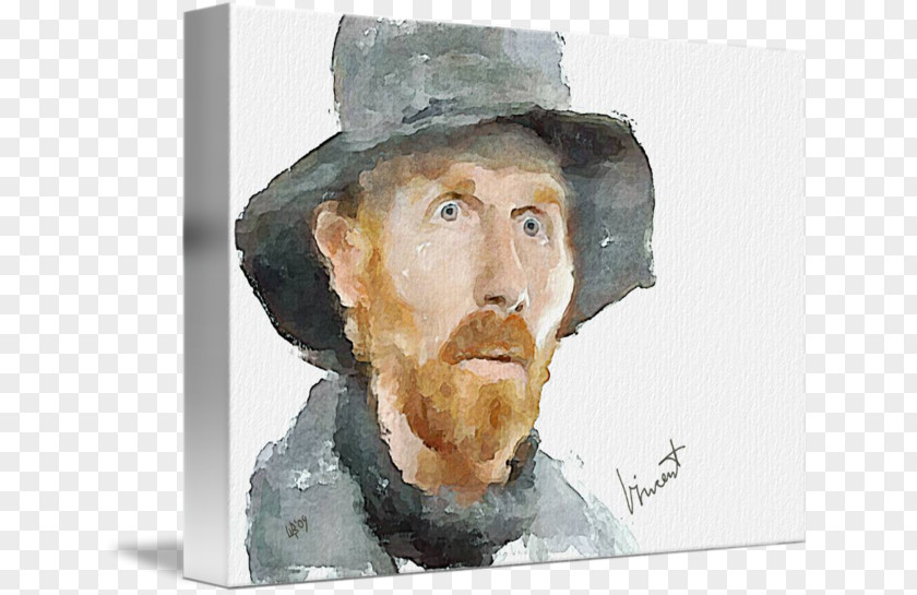 Van Gogh Watercolor Painting Self-portrait PNG