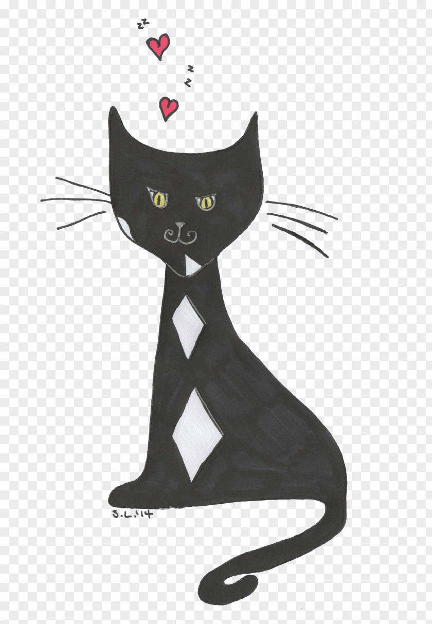Cat Whiskers Illustration Black M PNG