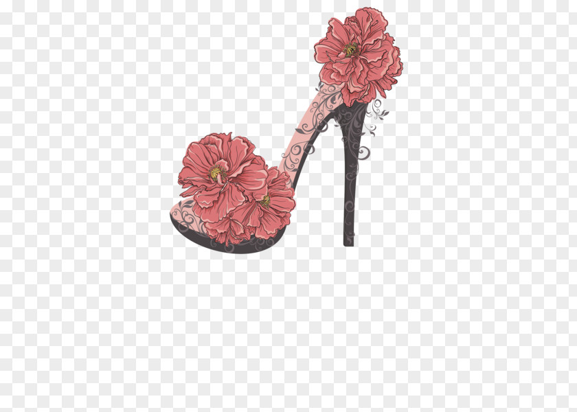Flowers High Heels High-heeled Footwear T-shirt Flower PNG