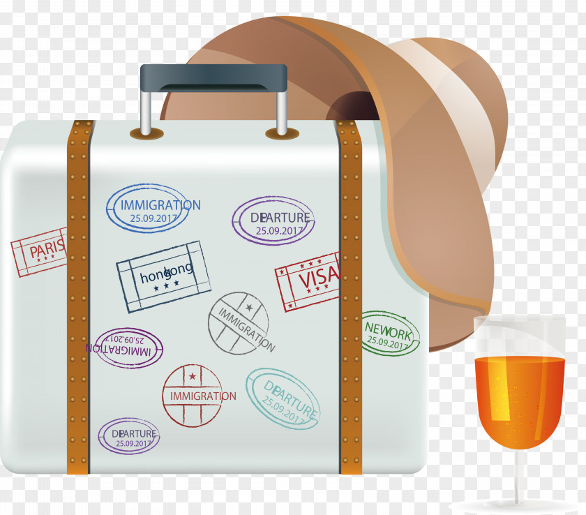 Silver Leather Suitcase PNG