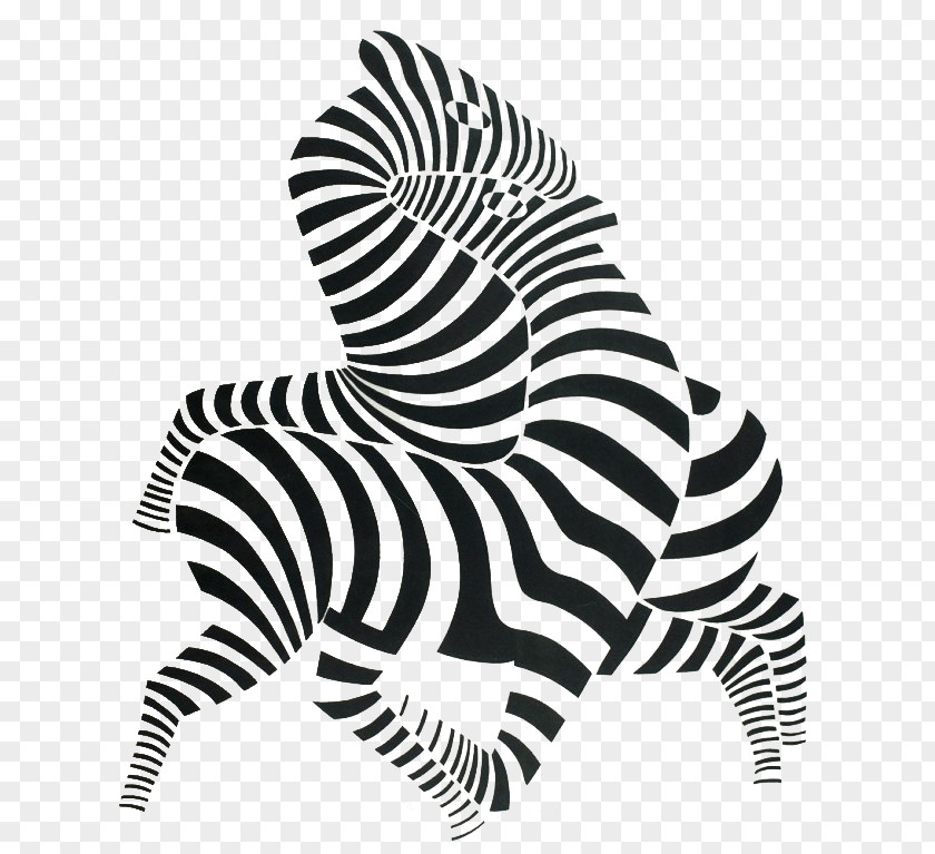 Two Zebra Planetary Folklore Op Art Artist PNG