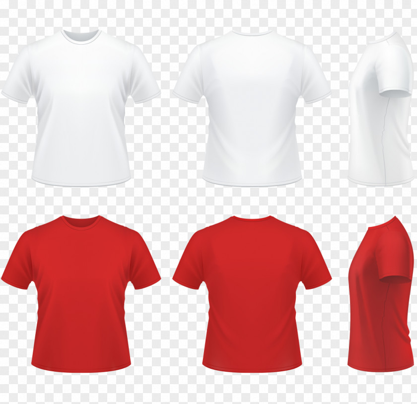 Vector Cartoon Hand-painted Red White Undershirt T-shirt Clothing Polo Shirt PNG