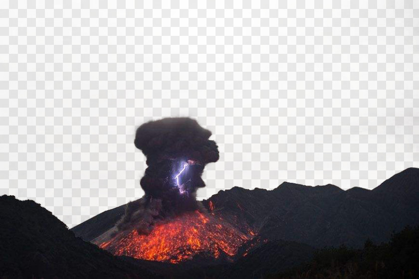 Volcano Picture Sakurajima Chaitxe9n Mount Merapi Lightning PNG