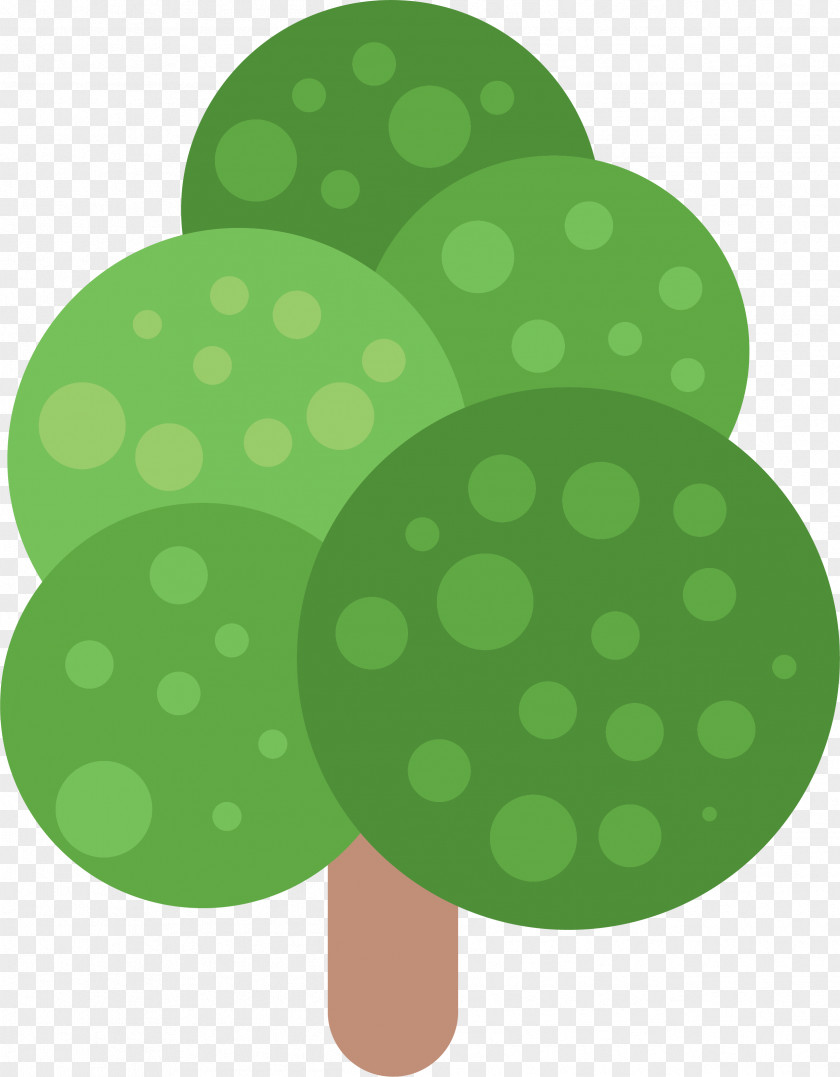 Hand Painted Green Tree Circle PNG