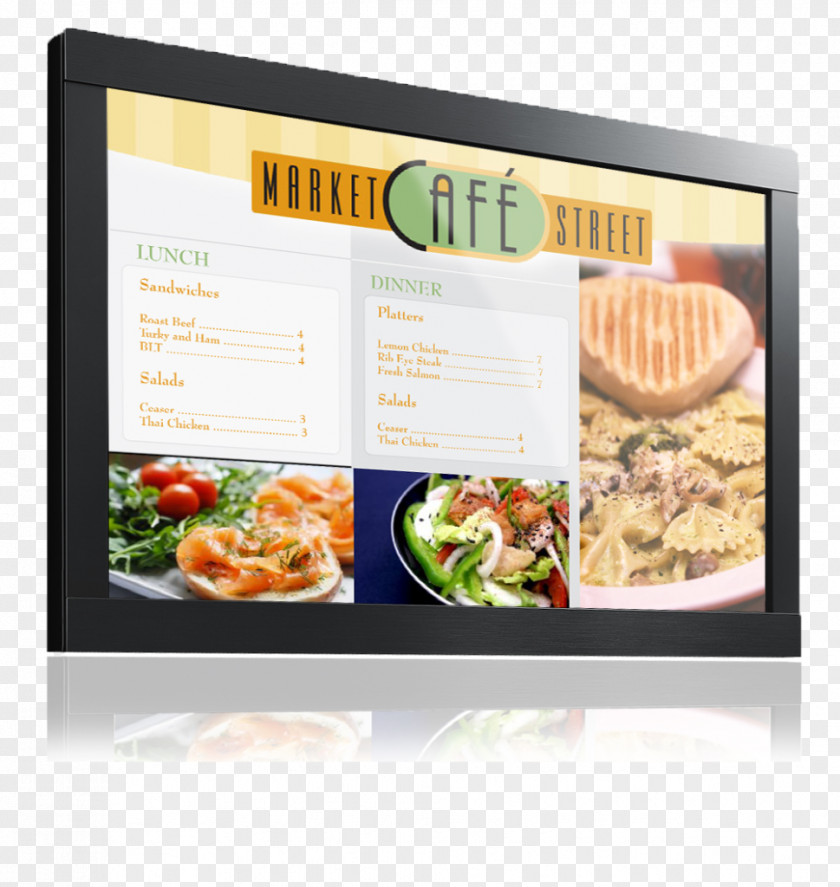 Fast-food Restaurant Menu Digital Signs Take-out Signage PNG