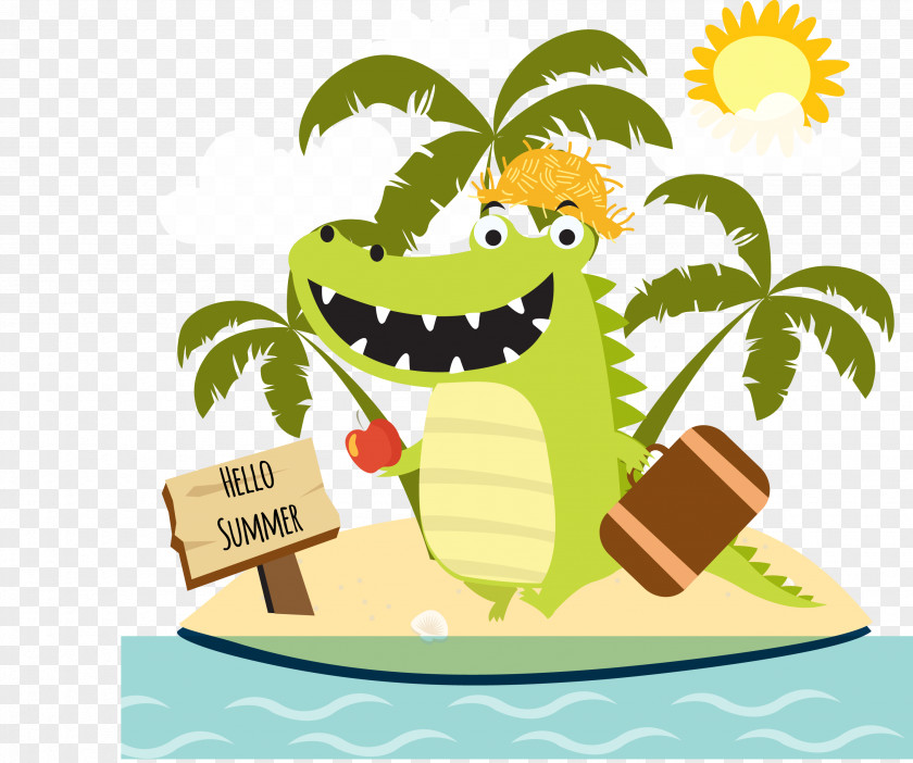 Cartoon Crocodile Adobe Illustrator Icon PNG