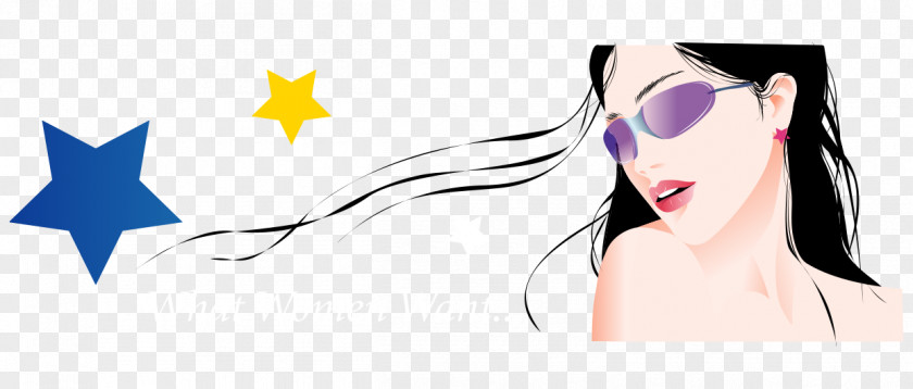 Cartoon Painted Wearing Sunglasses Flirty Euclidean Vector Illustration PNG