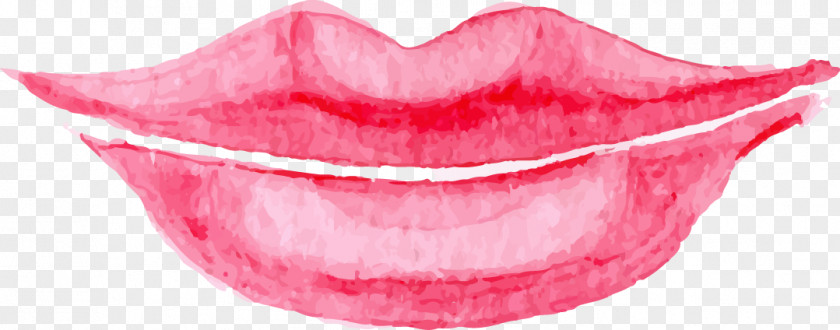 Cartoon Watercolor Lips Lip Painting PNG