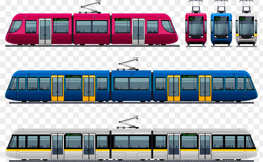 Metro Tram Design Vector Material, Rapid Transit Trolleybus Illustration PNG
