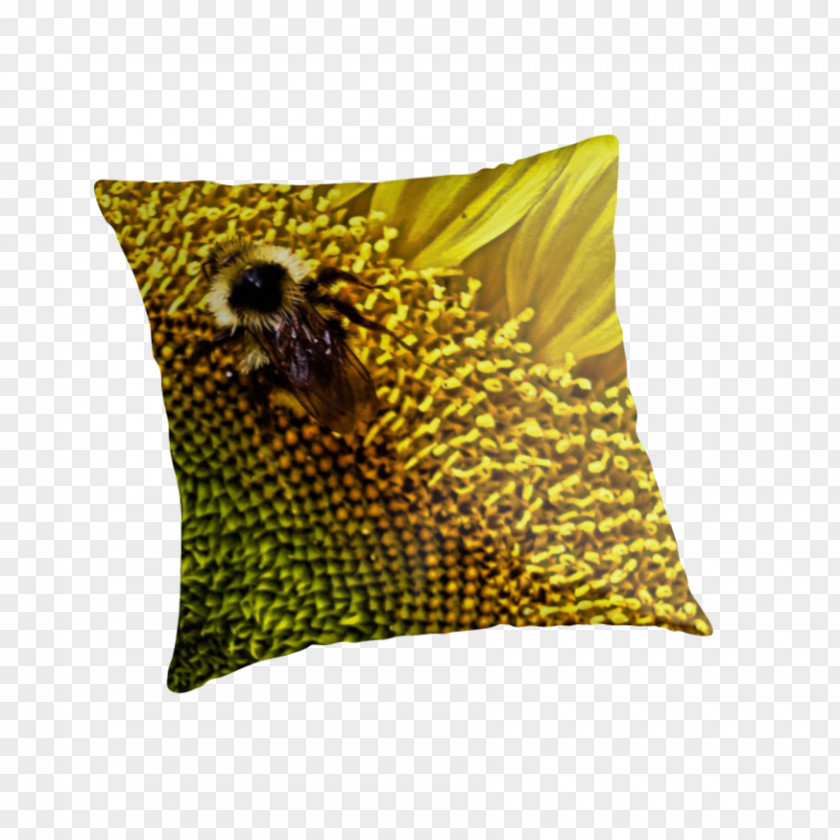Sunflower Decorative Material Honey Bee Cushion PNG