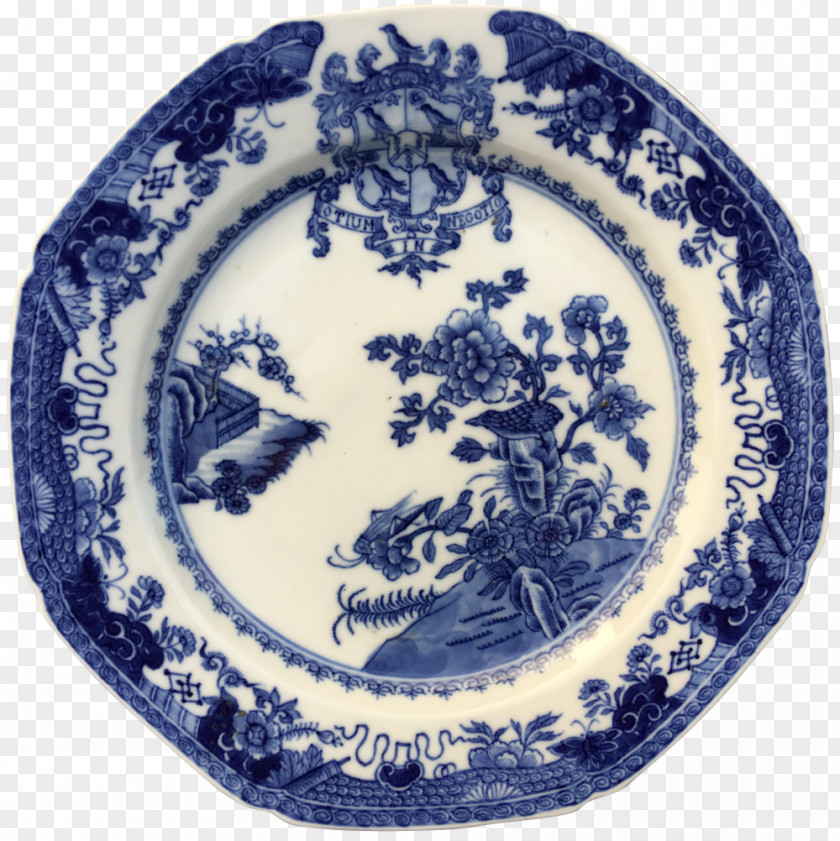 Chinese Export Porcelain Plate Blue And White Pottery Ceramic Soft-paste PNG