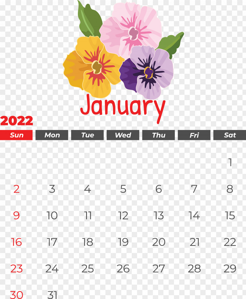 Flower Calendar Font Yellow Petal PNG