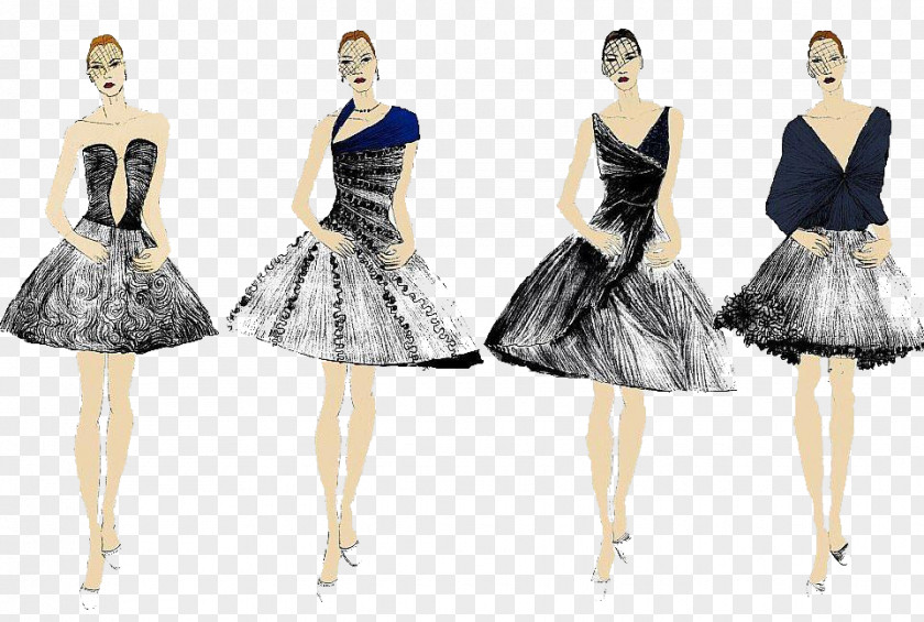 Four Dress Design Clothing Designer PNG