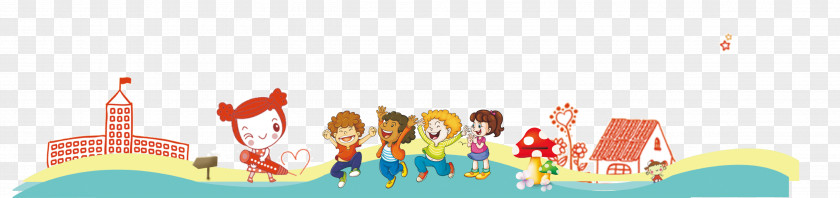 Cartoon Characters Painted School Season Small House Drawing PNG