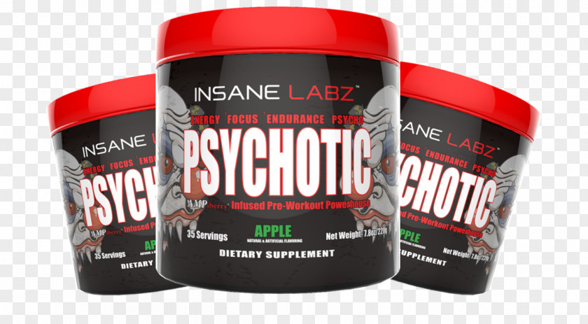 Fitness Weight Loss Brand Insane Labz Psychotic Pre-workout Dietary Supplement Product Design PNG