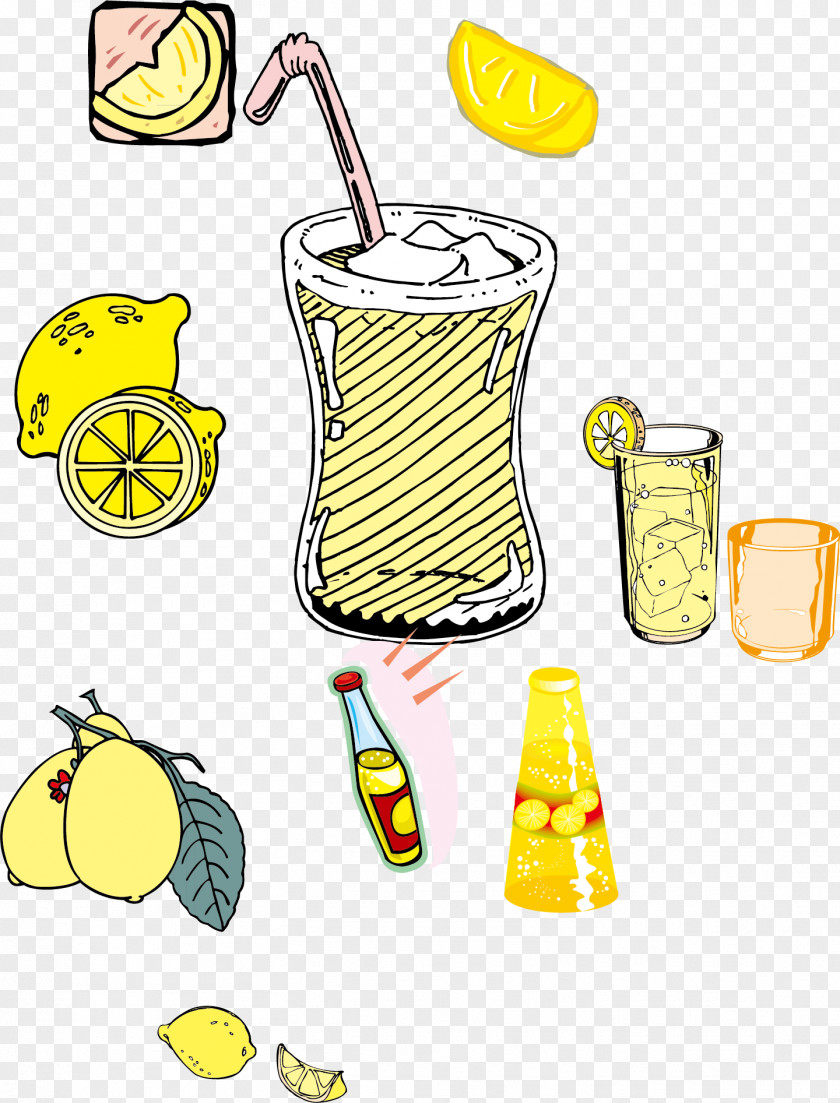 Lemon Fresh Fruit Juice Shop Poster Material PNG
