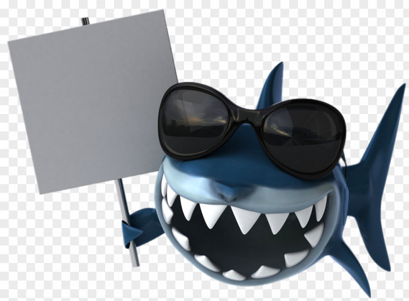 Placards Cartoon Shark Dentistry Toothbrush Illustration PNG
