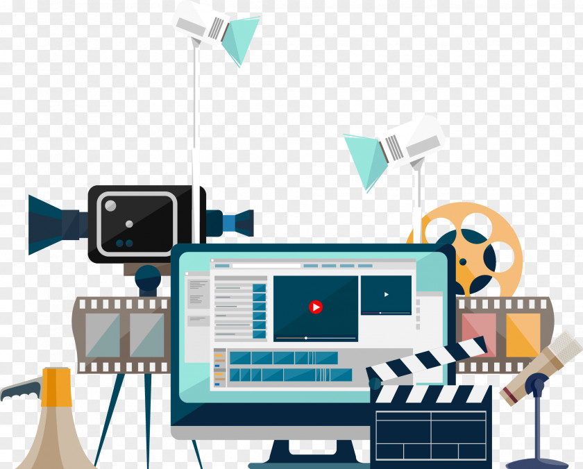 Production Video Companies Flat Design PNG