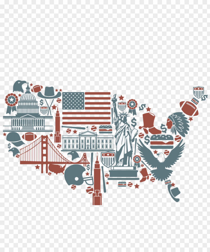 Map United States Of America Culture The Illustration Vector Graphics PNG