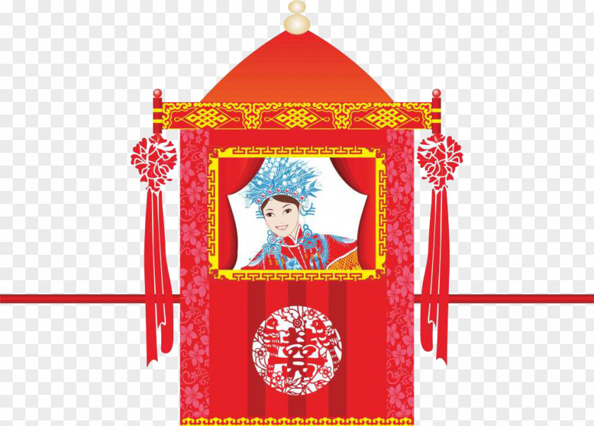 Chinese Ancient Red Classic Sedan Chair Litter U559cu8f4e Marriage PNG
