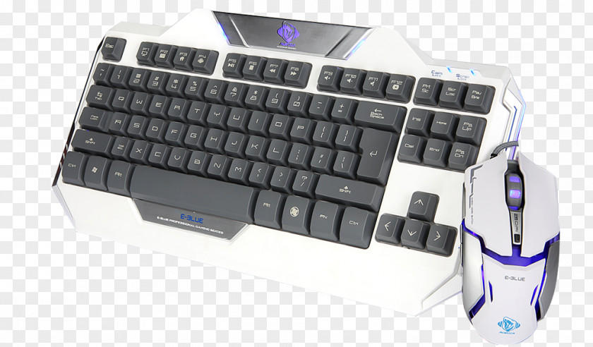 Computer Mouse Keyboard E-Blue Auroza Gaming Mouse, Black/blue Numeric Keypads PNG