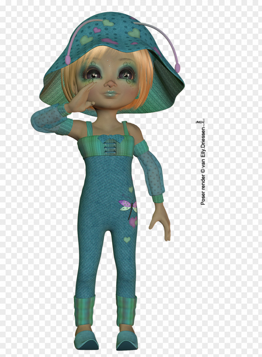 Doll Toddler Figurine Teal Character PNG