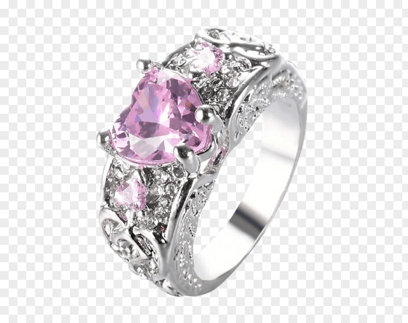 Ring Amethyst Engagement Jewellery Gemstone PNG