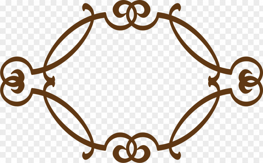 Hand Painted Brown Vine Circle Clip Art PNG