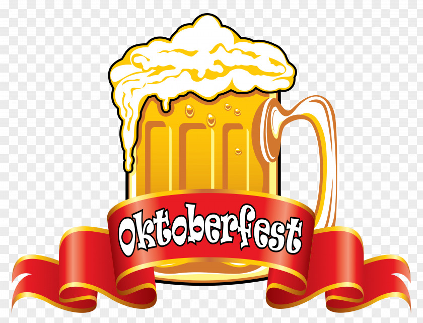 Oktoberfest Red Banner With Beer Clipart Image Glassware German Cuisine Clip Art PNG