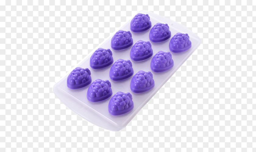 Purple Blueberry Ice Grid Cream Pop Tray Plastic PNG