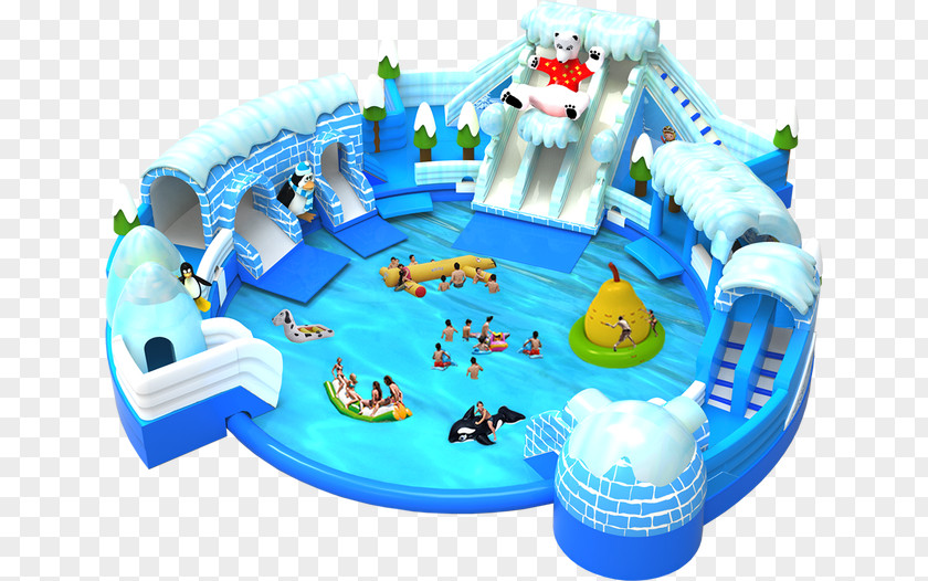 Waterpark Material Inflatable Playground Slide Swimming Pool Water Park PNG