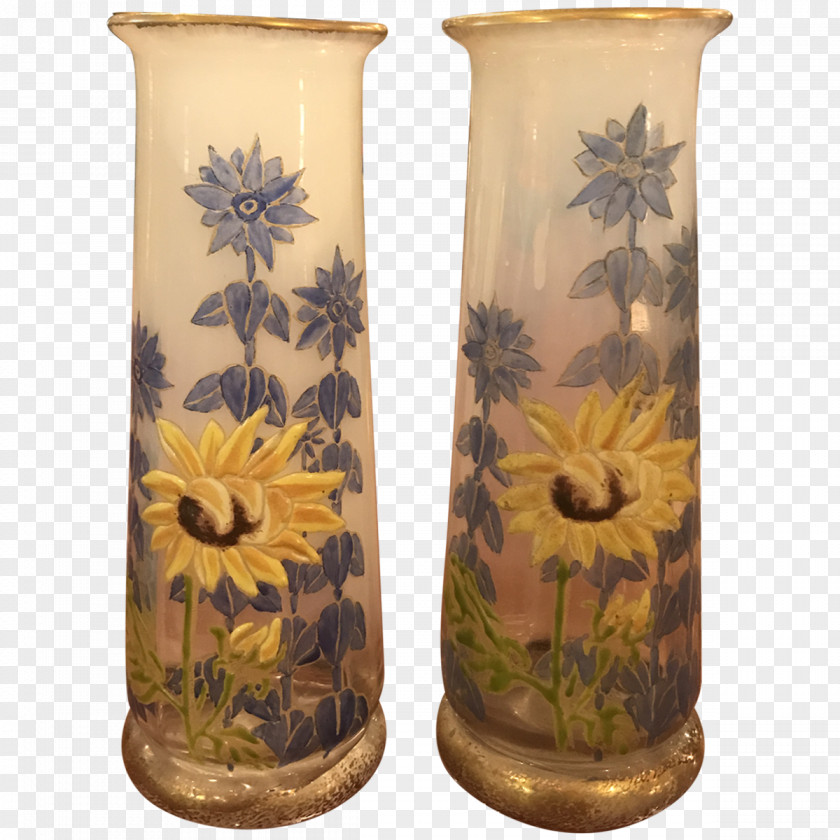Antique Vase Opaline Glass Art Vitreous Enamel PNG