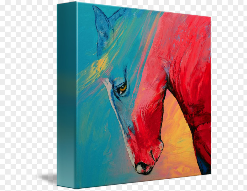 Painted Horse Painting Art Acrylic Paint Canvas Print PNG