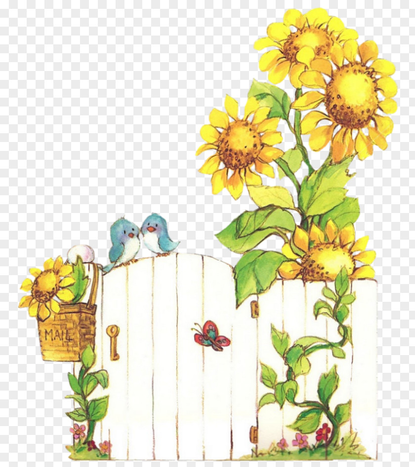 Design Common Sunflower Floral Seed Cut Flowers Flowerpot PNG