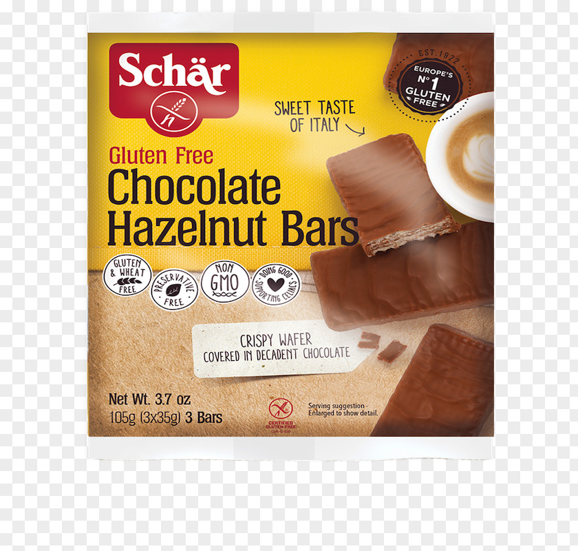 Hazelnut Chocolate Baguette Bar Dr. Schär AG / SPA Gluten-free Diet PNG