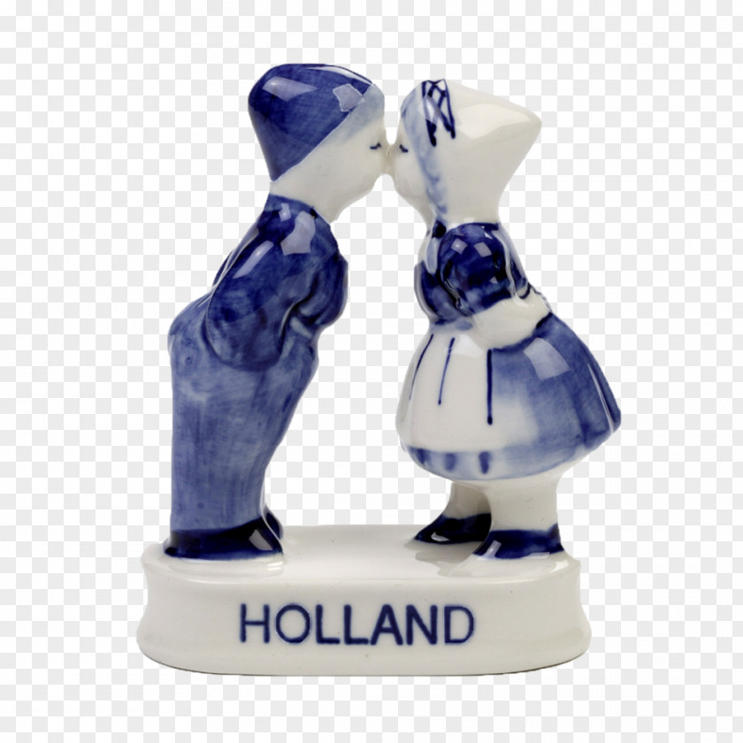 Kiss Couple Delftware Souvenir Figurine Farmer PNG